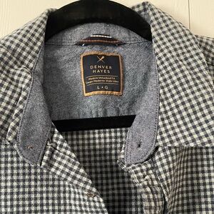 Large - Denver Hayes - Plaid checkered button up tees